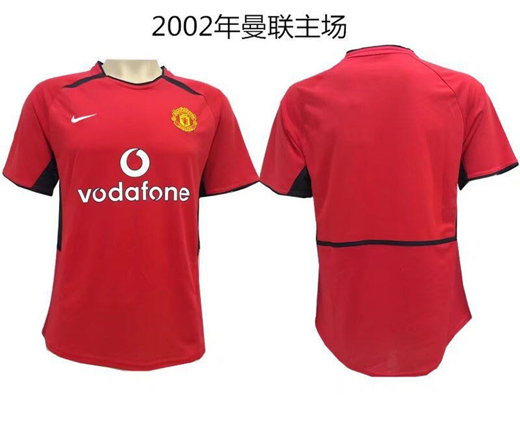 2001-2002 Season Manchester United Home Red Color Soccer Jersey Top Thailand Quality Man United Retro Jerseys