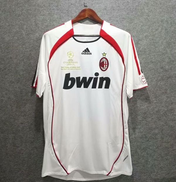 2006-2007 Season AC Milan Away White Color Football Shirt Top Thailand Quality AC Milan Retro Jersey