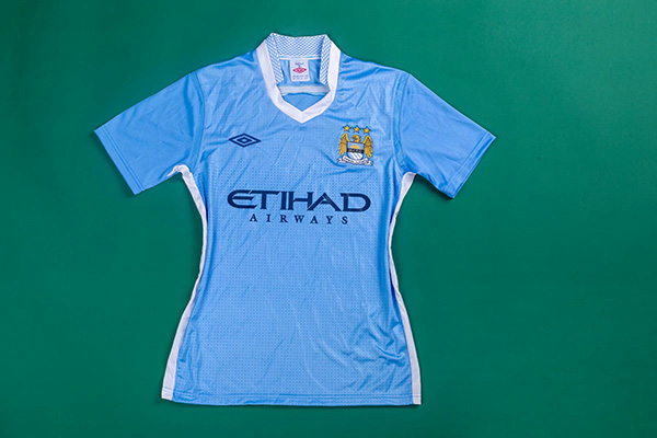 2011-2012 Season Manchester City Home Blue Color Football Retro Jersey