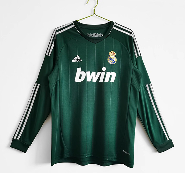 2012-2013 Season Real Madrid Away Green Color Long Sleeve Soccer Jersey