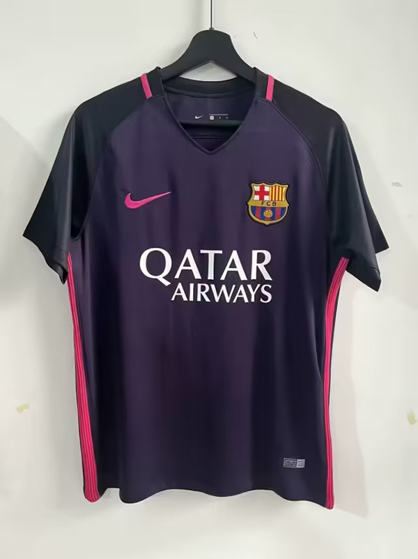 2016-2017 Season Barcelona Away Purple Color Football Retro Jersey