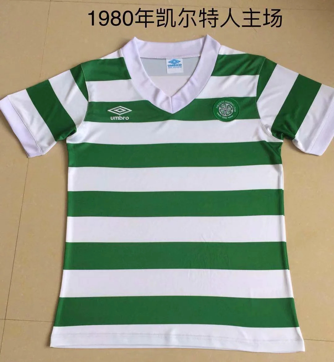 1980 Season Celtics Home Green-White Color Football Shirt Top Thailand Quality Celtics Retro Jersey