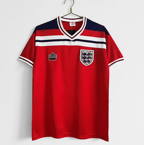 1982 Season England Away Red Color Football Retro Jersey