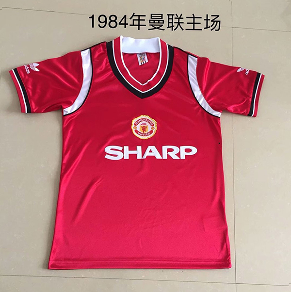 1984-1985 Season Manchester United Home Red Color Football Shirt Top Thailand Quality Man United Retro Jersey