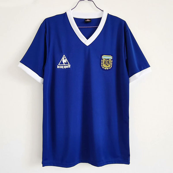 1986 World Cup Argentina Away Blue Football Retro Jersey