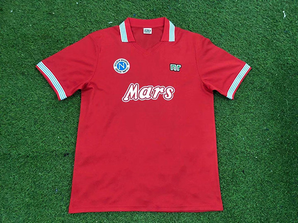 1988-1989 Season Napoli Third Red Color Football Shirt Top Thailand Quality Napoli Retro Jersey