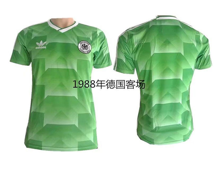 1988 Season Germany Away Green Color Football Retro Jersey