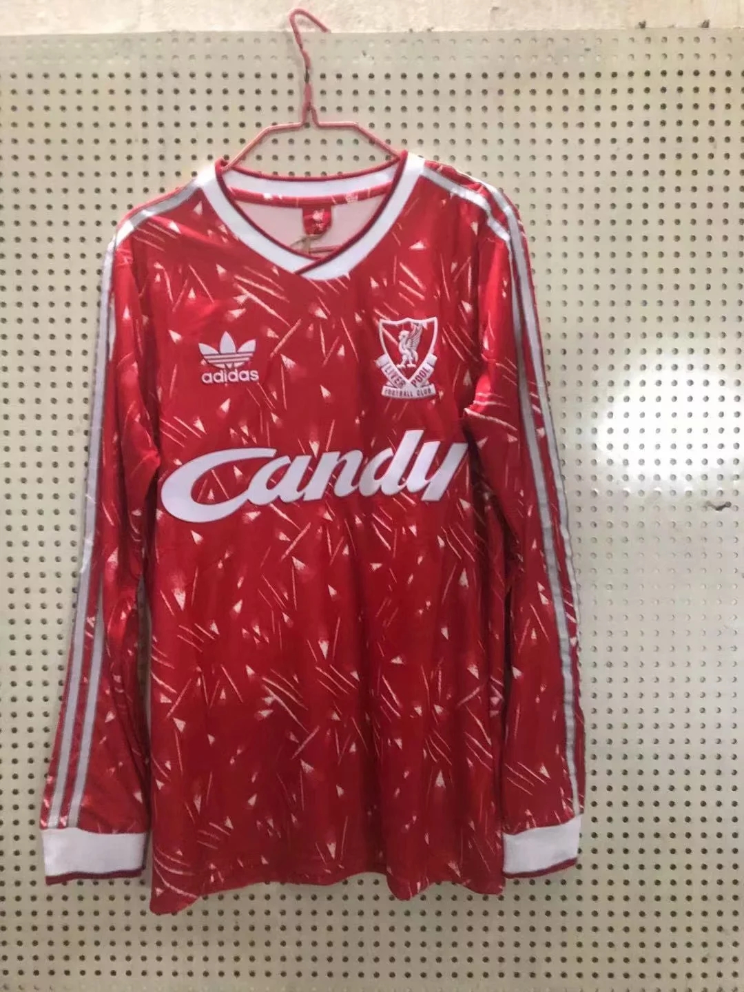 1989-1990 Season Liverpool Home Red Long Sleeve Football Shirt