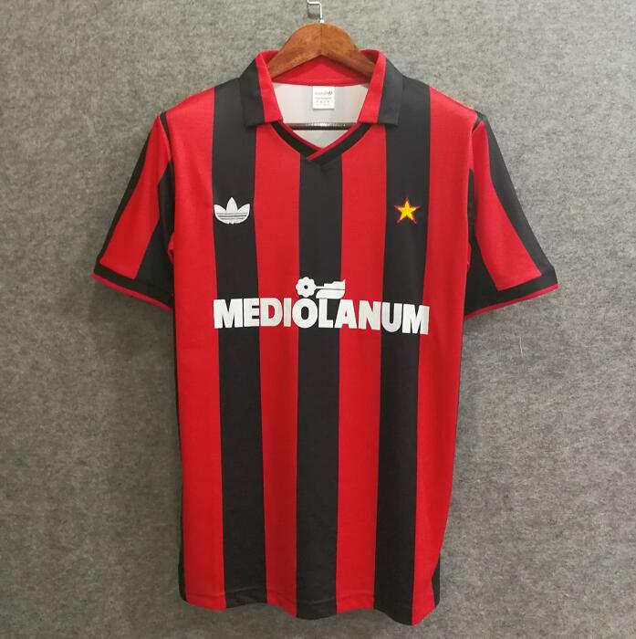 1991-1992 Season AC Milan Home Red-Black Color Football Shirt AC Milan Retro Jersey