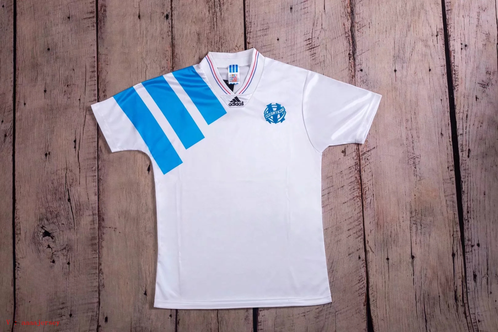 1992-1993 Season Marseille Home White Color Retro Jersey Top Thailand Quality Marseille Football Shirts