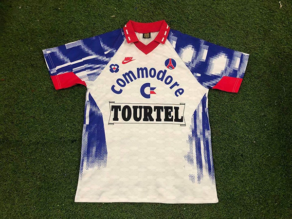 1993-1994 Season Paris Saint Germain Away White Color Football Retro Jersey