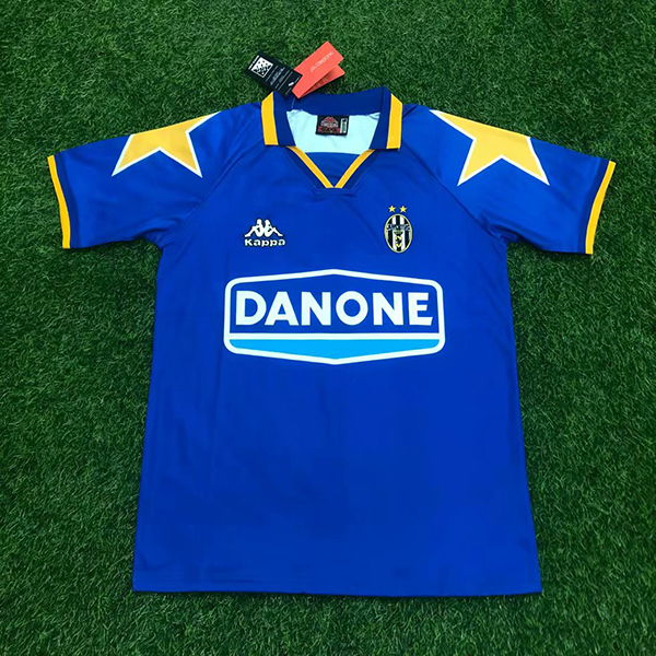 1994-1995 Season Juventus Away Blue Color Football Shirt