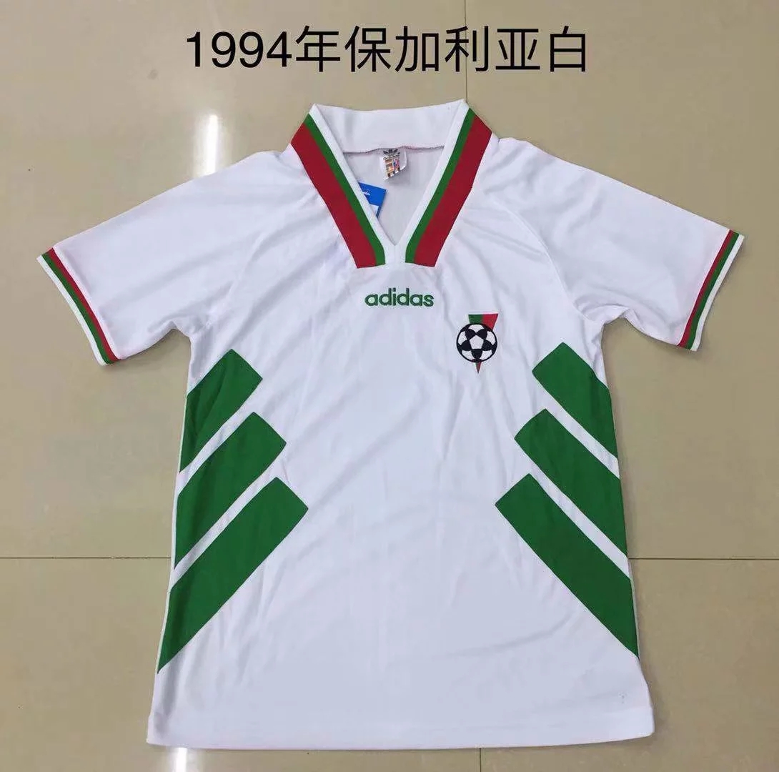 1994 World Cup Bulgaria White Color Football Shirt Top Thailand Quality Bulgaria Retro Jersey