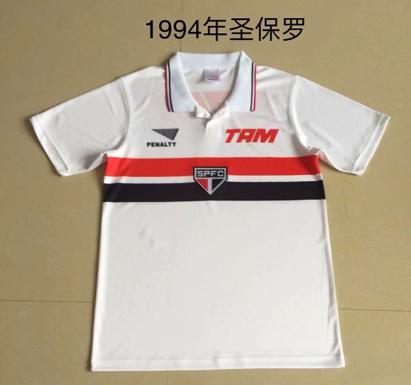 1994 Season Sao Paulo Home White Color Football Shirt Top Thailand Quality Sao Paulo Retro Jersey