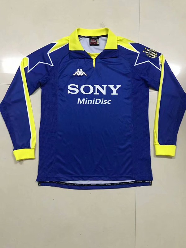 1997-1998 Season Juventus Away Blue Long Sleeve Football Shirt