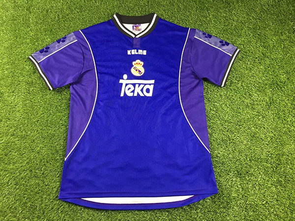 1997-1998 Season Real Madrid Away Blue Color Football Shirt Top Thailand Quality Real Madrid Retro Jersey