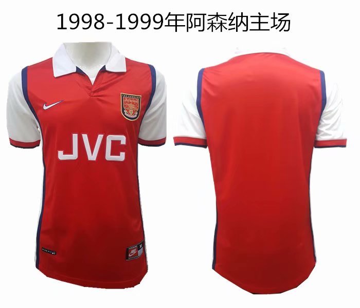 1998-1999 Season Arsenal Home Red Color Football Retro Jersey