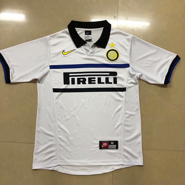 1998-1999 Season Inter Milan Away White Color Football Shirt Top Thailand Quality Inter Milan Retro Jersey