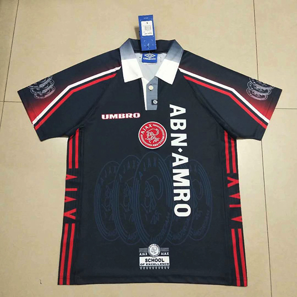 1998 Season Ajax Away Black Color Football Shirt Top Thailand Quality Ajax Retro Jersey