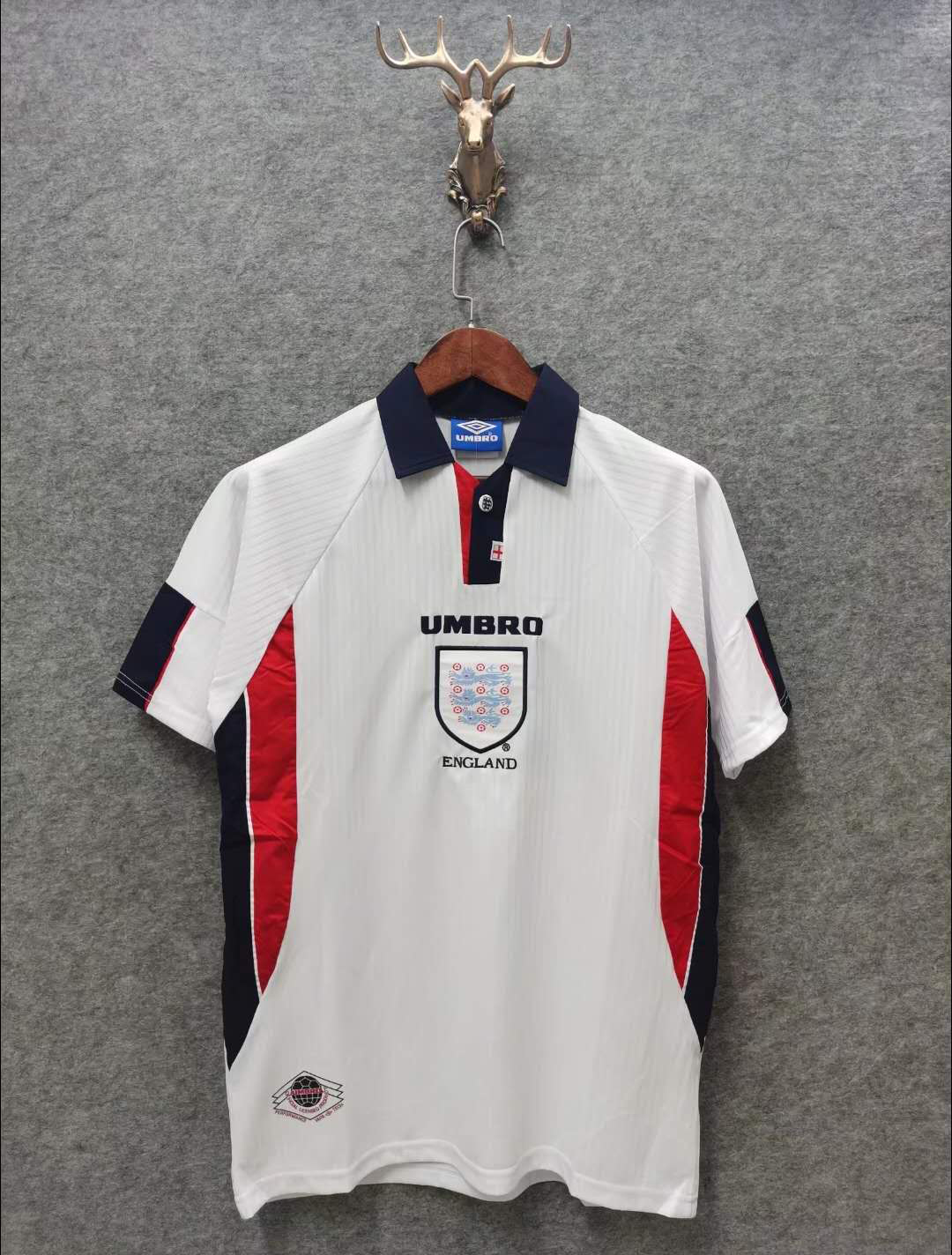 1998 World Cup England Home White Color Football Retro Jersey