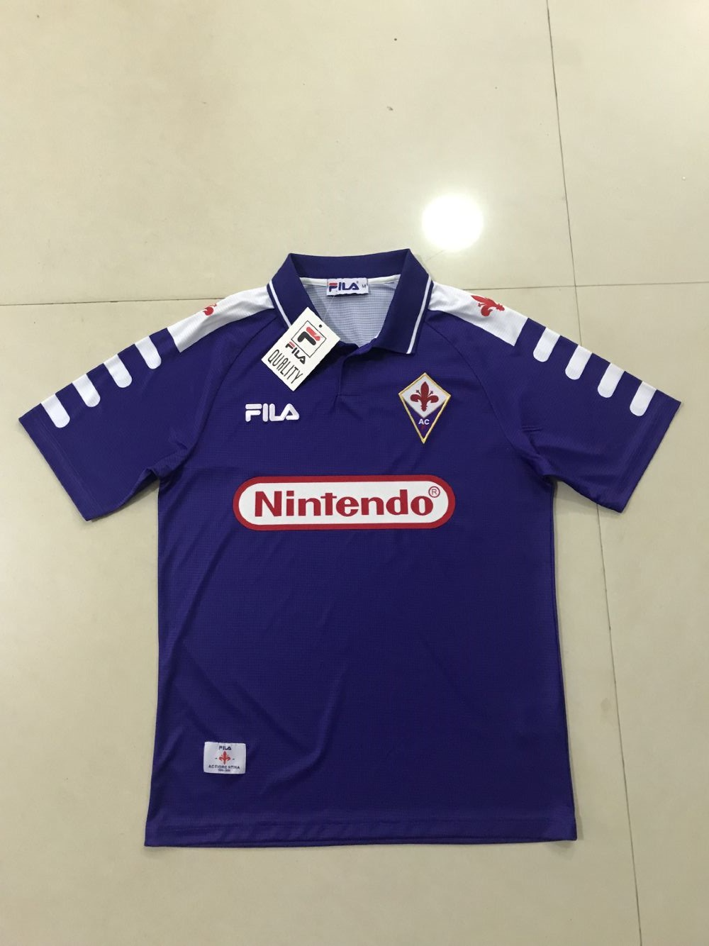 1998 Season Fiorentina Home Purple Color Football Shirt Top Thailand Quality Fiorentina Retro Jersey