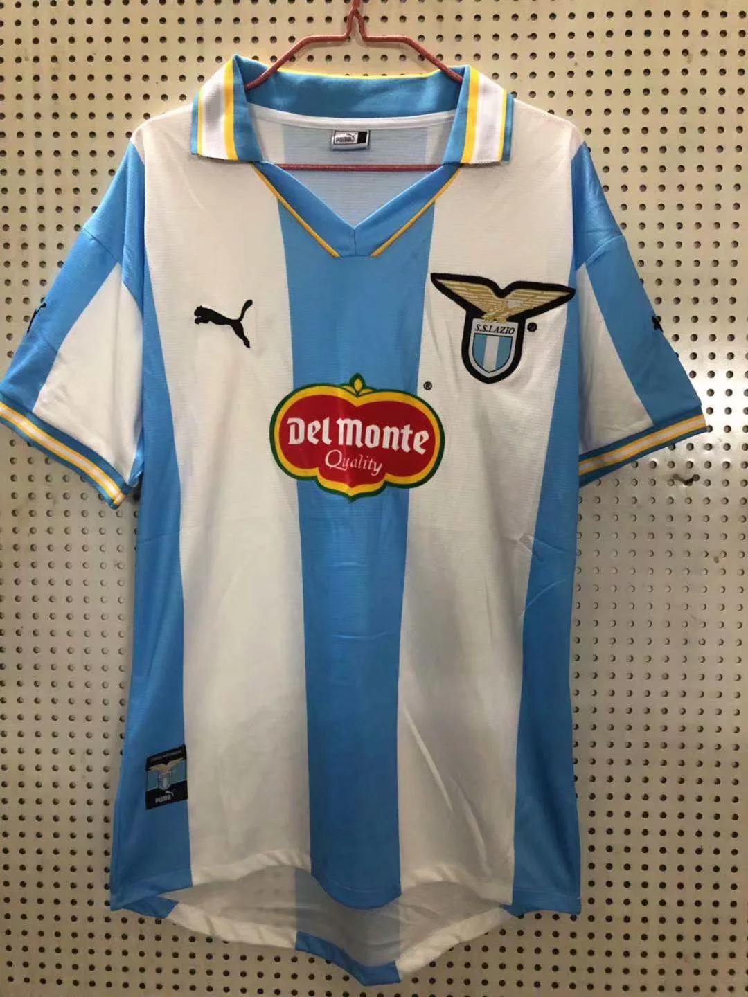 1999-2000 Season Lazio Home Blue-White Color Football Shirt Top Thailand Quality Lazio Retro Jersey