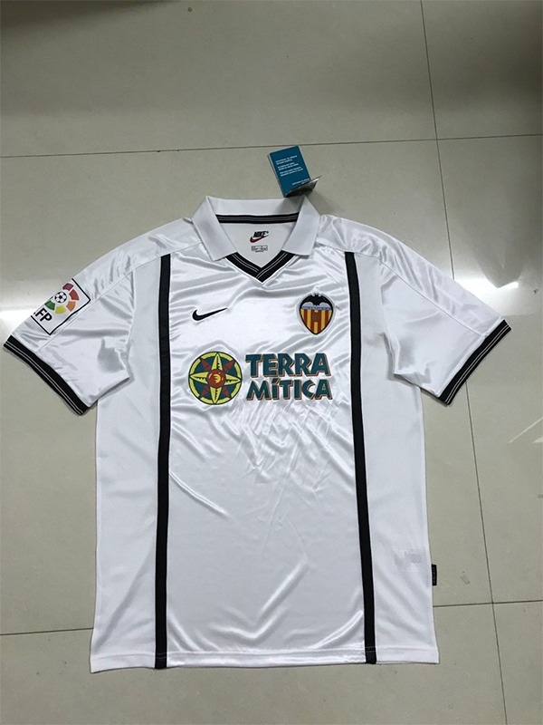 2000 Season Valencia Home White Color Football Shirt Top Thailand Quality Valencia Retro Jersey