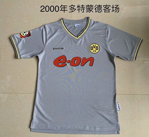 2000 Season Dortmund Away Grey Color Football Shirt Top Thailand Quality BVB Retro Jersey