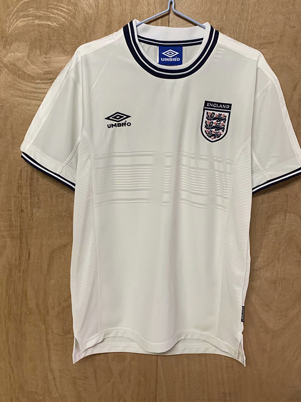 2000 Season England Home White Color Football Retro Jersey