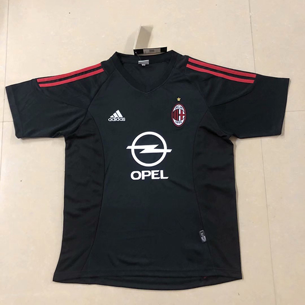 2002-2003 Season AC Milan Champion League Black Color Football Shirt Top Thailand Quality AC Milan Retro Jersey