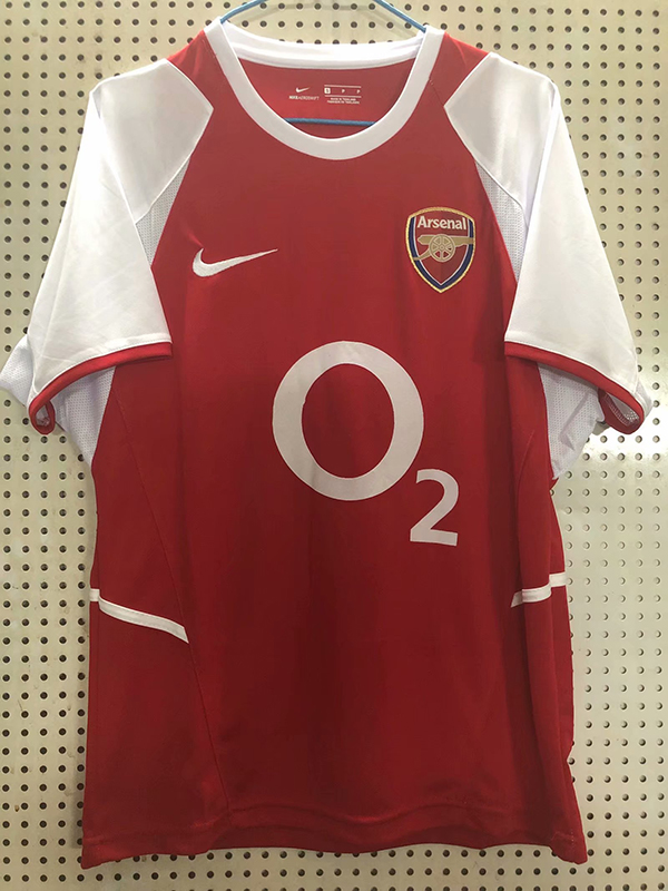 2002-2003 Season Arsenal Home Red Color Football Retro Jersey