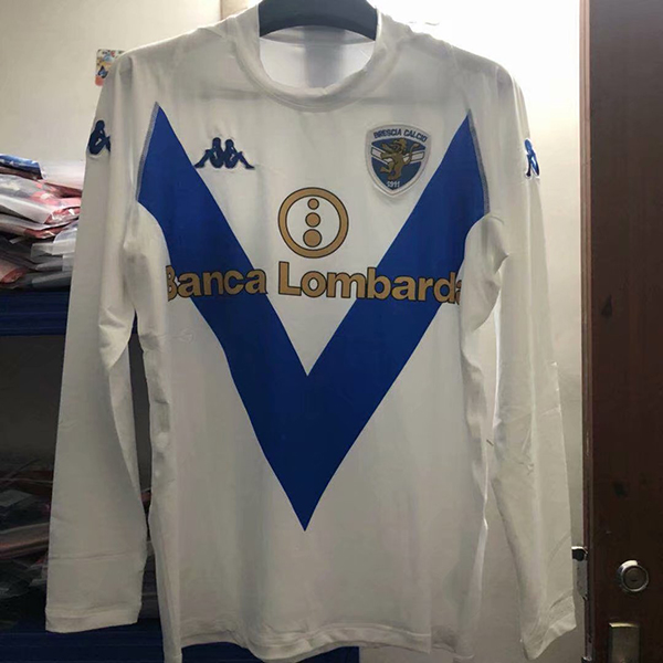 2003-2004 Season Brescia Away White Color Long Sleeve Football Shirt Brescia Retro Jersey