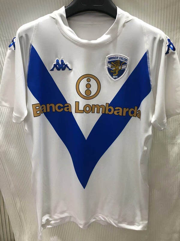 2003-2004 Season Brescia Away White Color Football Shirt Brescia Retro Jersey