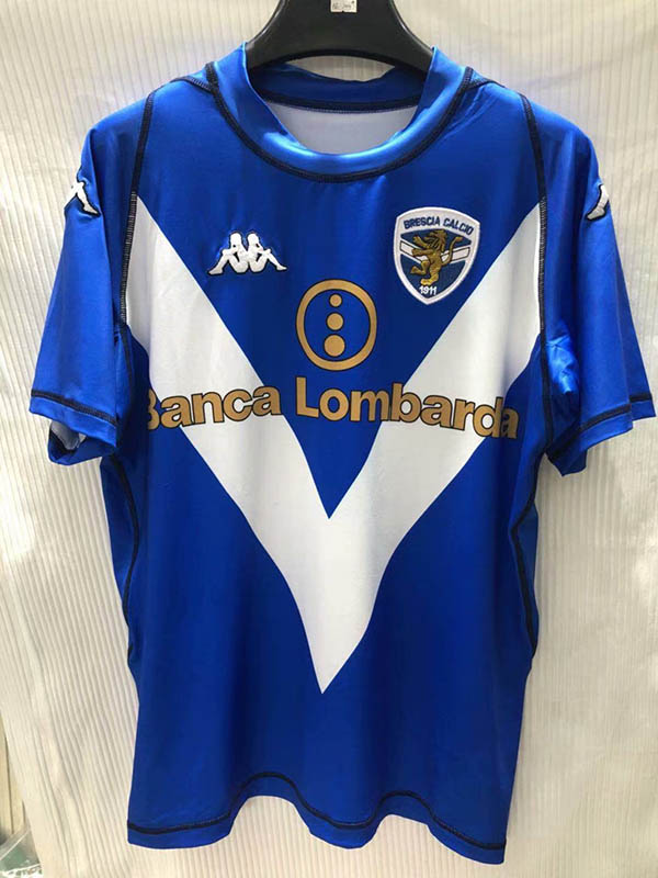 2003-2004 Season Brescia Home Blue Color Football Shirt Brescia Retro Jersey