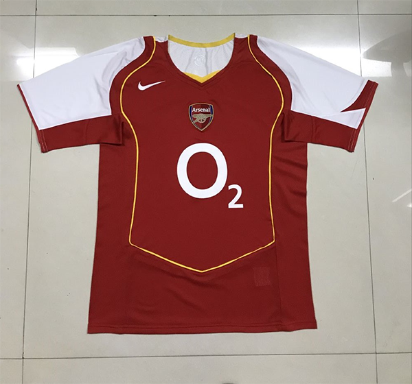 2004-2005 Season Arsenal Home Red Color Football Retro Jersey