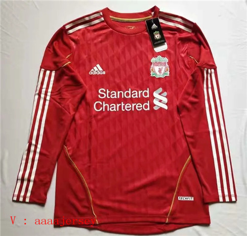 2011-2012 Season Liverpool Home Red Long Sleeve Football Retro Jersey