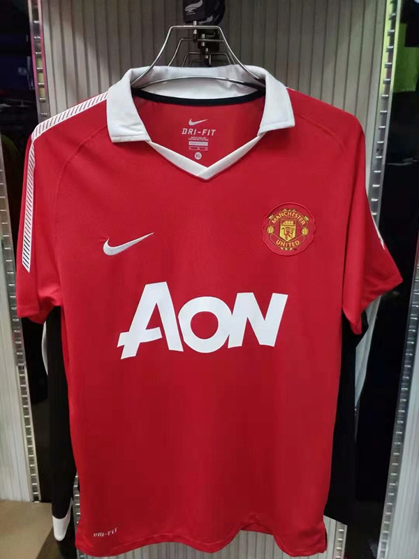 2010-2011 Season Manchester United Home Red Color Football Shirt Top Thailand Quality Man United Retro Jersey