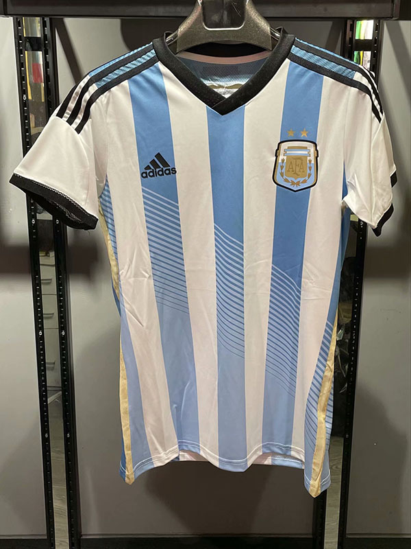 2014 World Cup Argentina Home Blue-White Football Retro Jersey