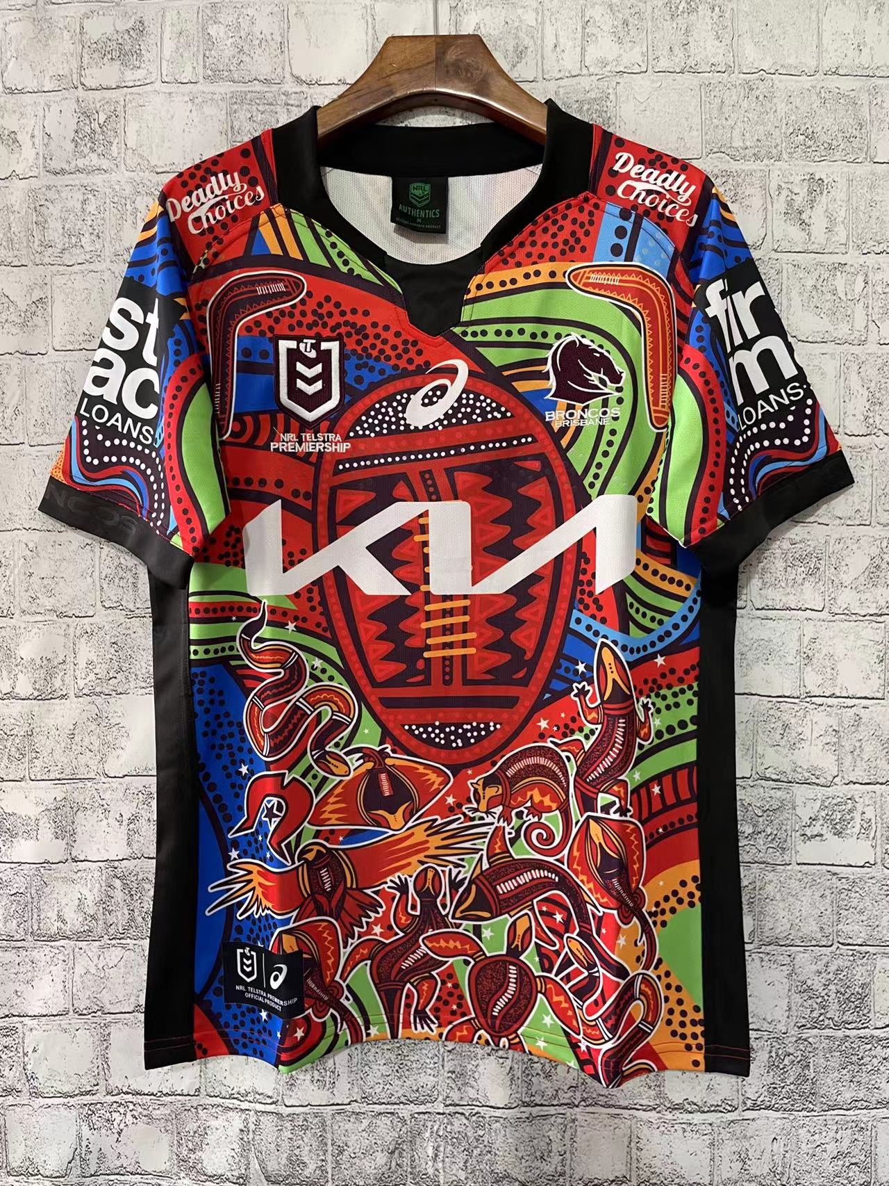 2022 Season Brisbane Broncos A11 Red-Green Color Rugby Jersey.