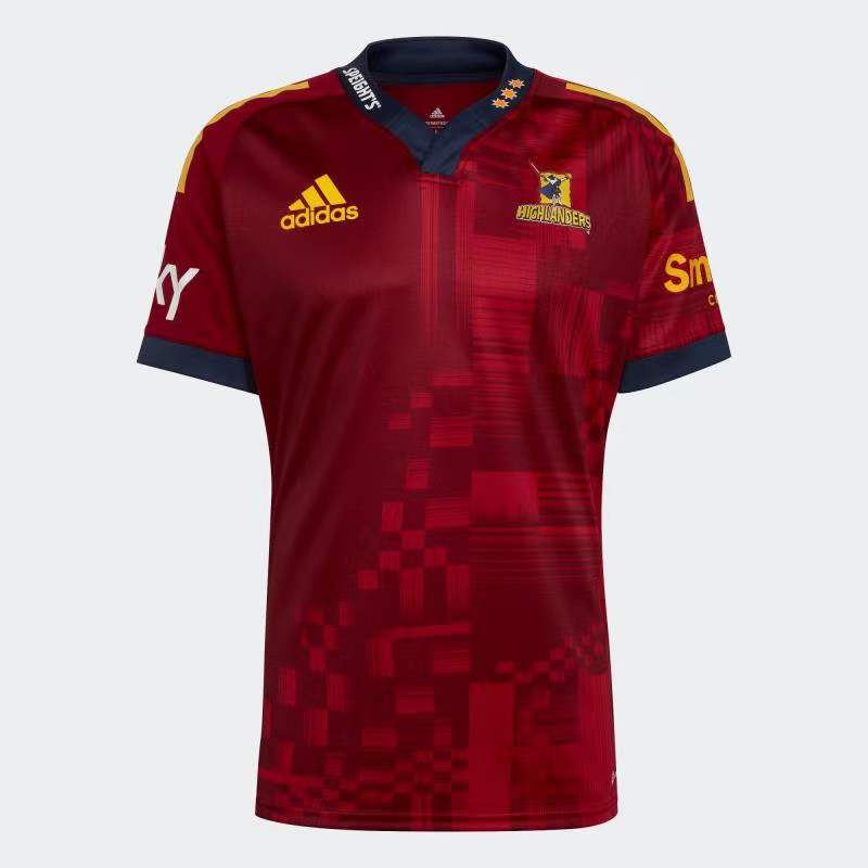 2022 Season Highlanders Away Red Color Rugby Jersey