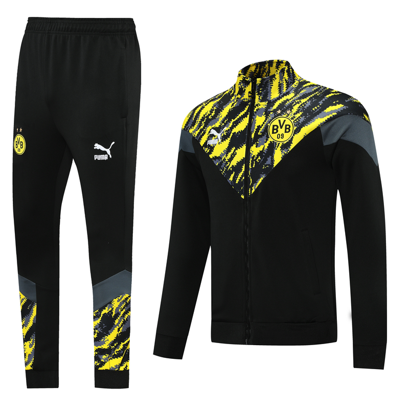 21-22 Season Dortmund Black Color Football Tracksuit