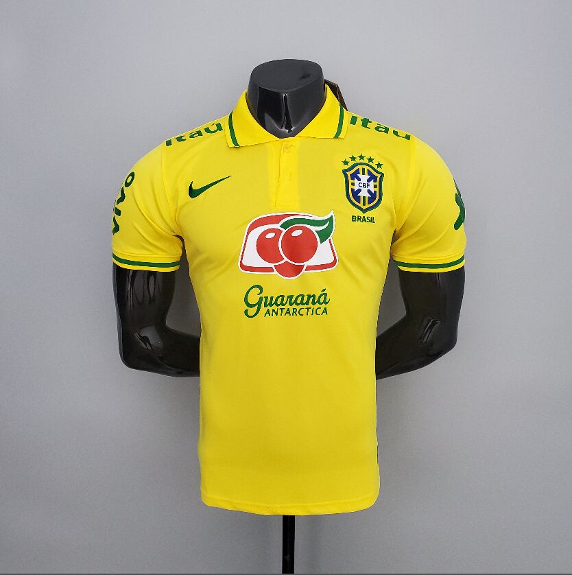 22-23 Season Brazil Yellow Color Football Polo Shirt