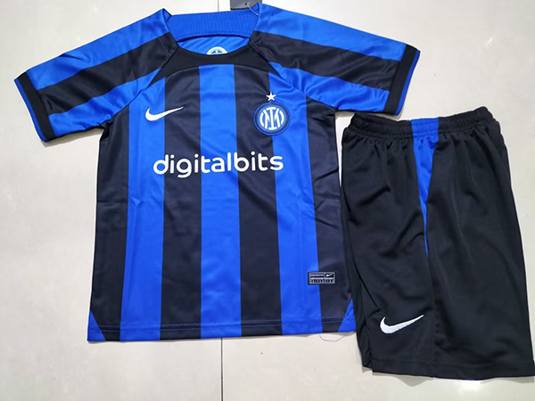 22-23 Season Inter Milan Home Blue-Black Color Kids Kit