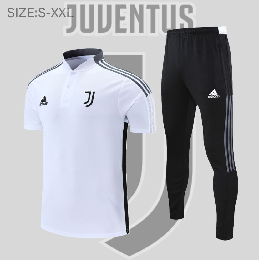 22-23 Season Juventus White Color Football Polo Training Suit