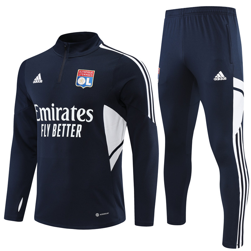 22-23 Season Lyon Dark-Blue Color Football Sweater Set