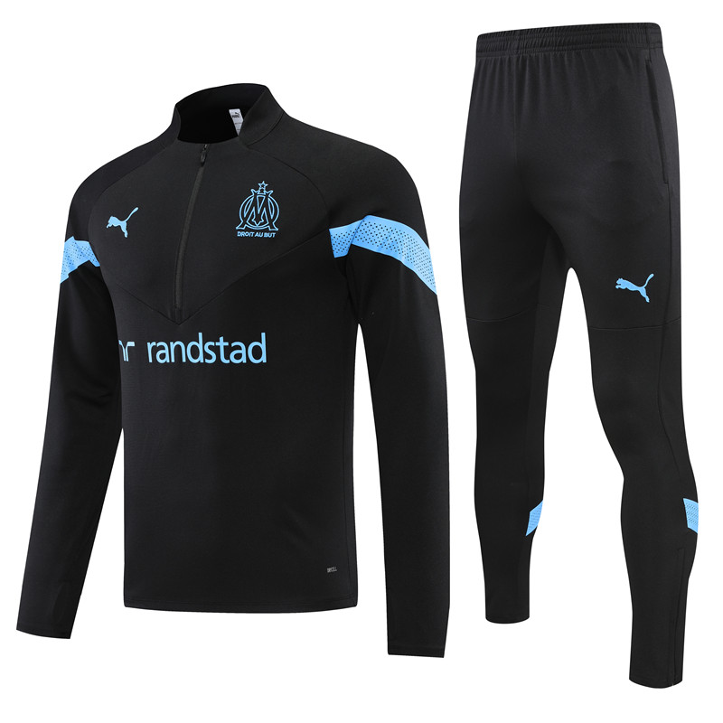 22-23 Season Marseille Black Color Football Sweater Set