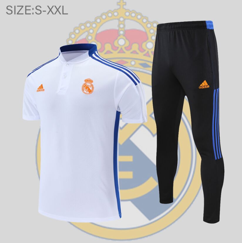 22-23 Season Real Madrid White Color #101 Football Polo Training Suit