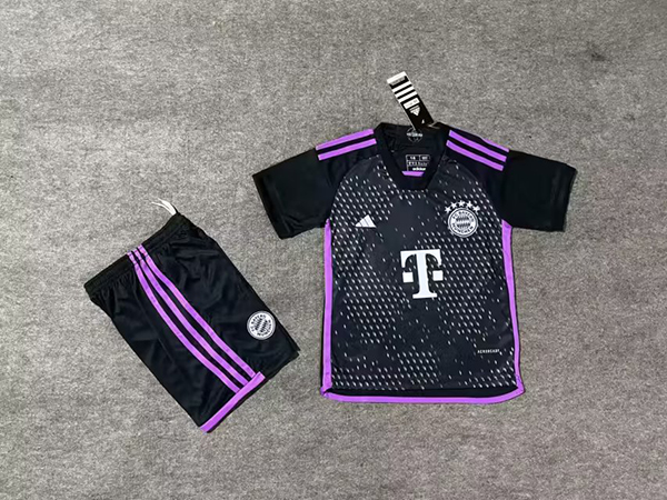 23-24 Season Bayern Munich Away Black Color Kids Football Kit