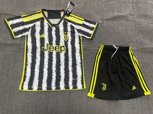 23-24 Season Juventus Home Black-White Color Kids Football Kit