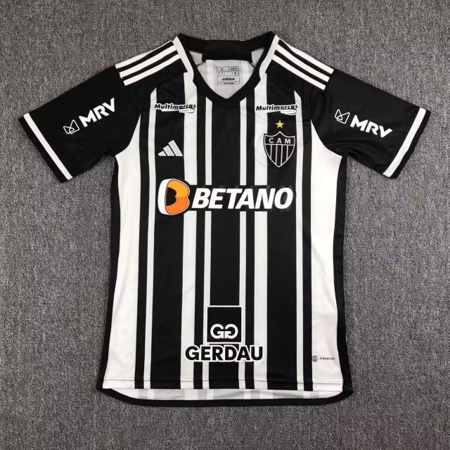 23-24 Season Atletico Mineiro Home Black-White Color Soccer Jersey